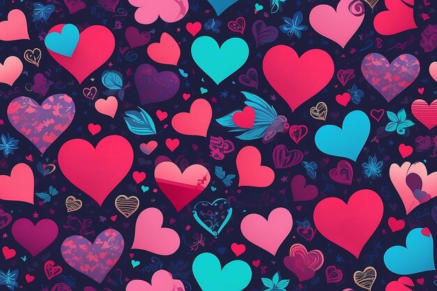 Fondo del día de San Valentín con corazones