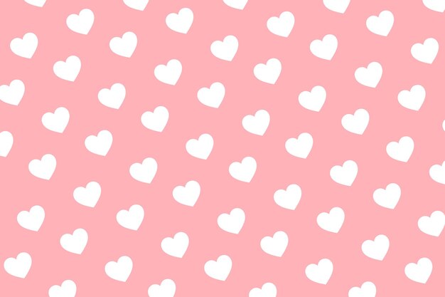 Fondo de día de San Valentín con decoración de corazones blancos en fondo rosa