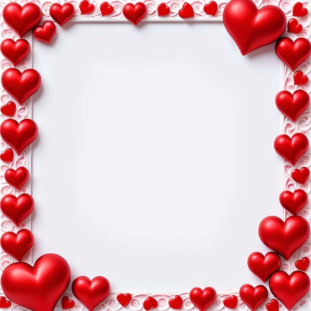 Fondo para el Día de San Valentín Marco romántico de corazones para el día de san Valentín con un lugar para el texto