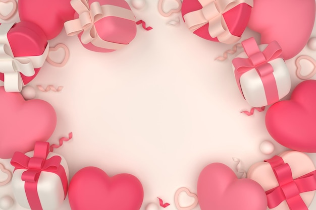 Fondo de día de san valentín de renderizado 3D