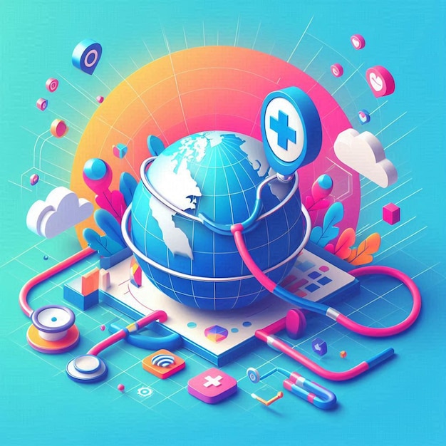 Fondo del Día de la Tierra diseño de publicaciones en redes sociales renderización 3D diseño de ilustraciones