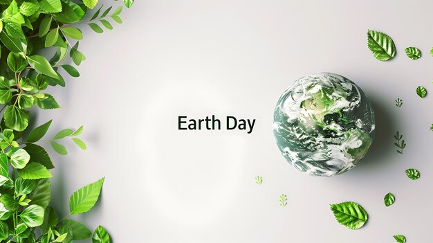 Fondo del Día de la Tierra con hojas verdes