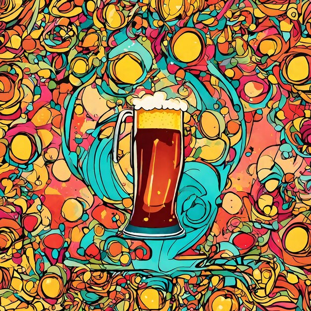 Fondo de dibujos animados de cerveza y fondo de pantalla muy genial