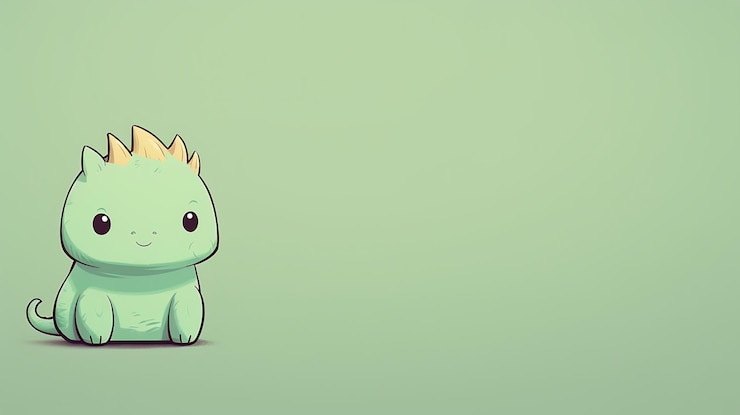 Foto el fondo de dibujos animados de dragón pastel es lindo