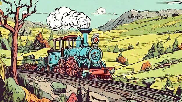 Fondo De Dibujos Animados De Tren Muy Genial