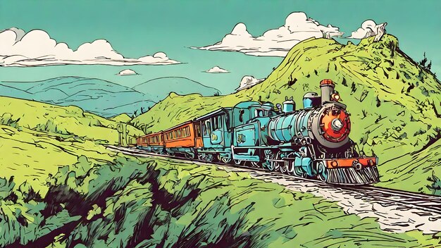 Fondo De Dibujos Animados De Tren Muy Genial