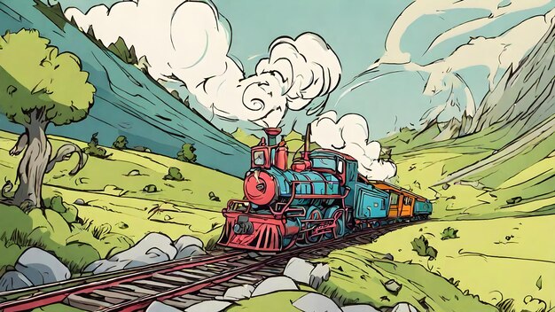 Fondo De Dibujos Animados De Tren Muy Genial