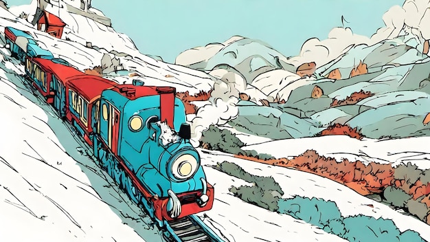 Fondo De Dibujos Animados De Tren Muy Genial