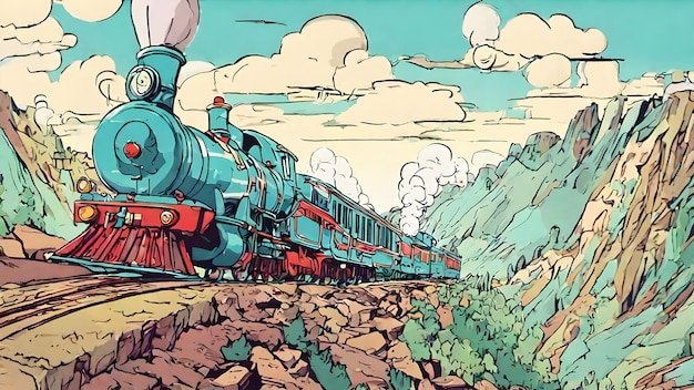 Fondo De Dibujos Animados De Tren Muy Genial