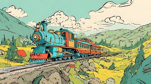 Fondo De Dibujos Animados De Tren Muy Genial