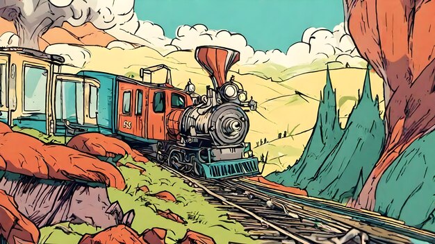 Fondo De Dibujos Animados De Tren Muy Genial