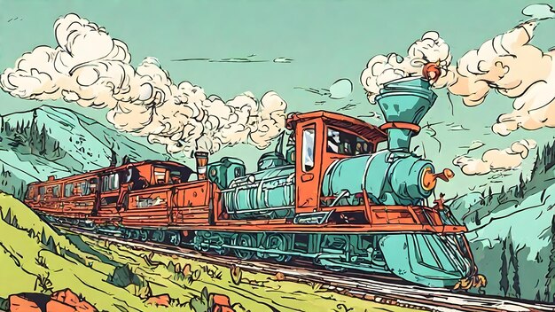 Fondo De Dibujos Animados De Tren Muy Genial