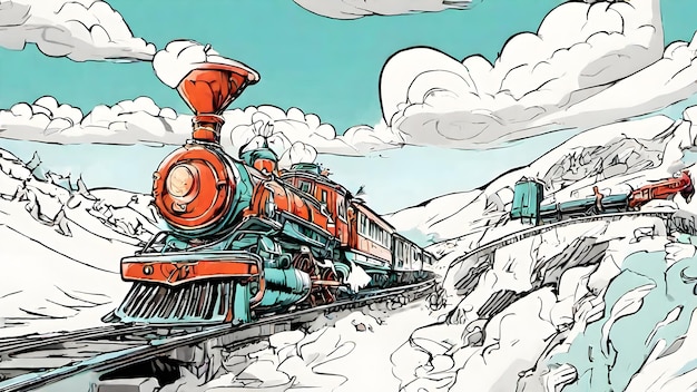 Fondo De Dibujos Animados De Tren Muy Genial