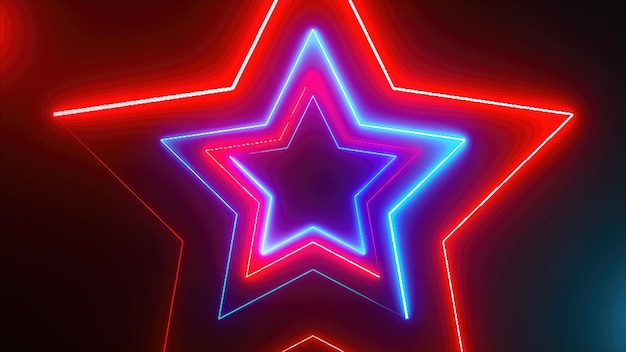 Fondo digital abstracto con estrellas de neón