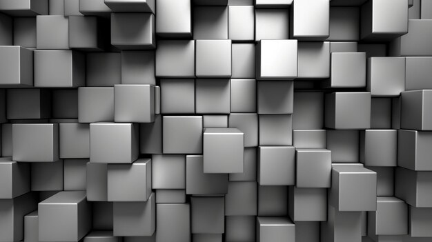 Fondo digital abstracto minimalista con bloques plateados que exudan una estética elegante y moderna con líneas limpias y una composición simple pero cautivadora Generative Ai