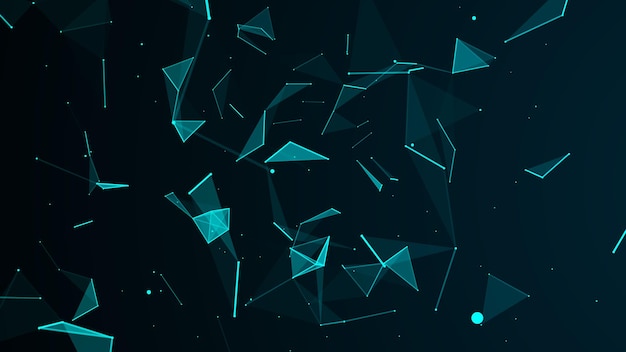 Fondo digital abstracto Partículas cósmicas El efecto del plexo Visualización de grandes datos Representación 3d