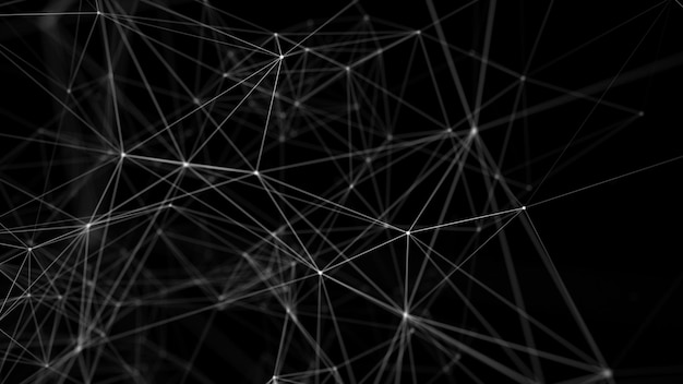 Fondo digital abstracto Visualización de grandes datos Estructura de conexión de red Renderización 3D de fondo científico