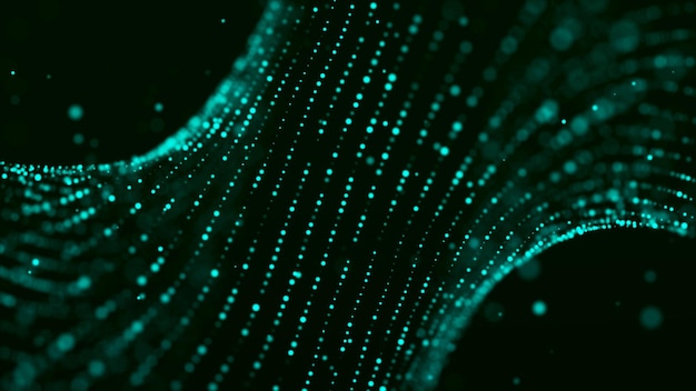 Foto fondo digital con movimiento de partículas brillantes tecnologías complejas de grandes datos 3d