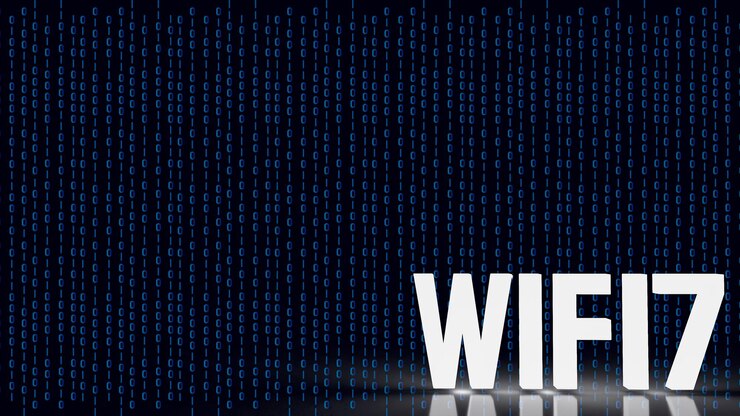 Foto el fondo digital white wifi7 para el concepto de tecnología de renderizado 3d