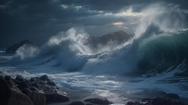 Fondo dinámico de las olas de tormenta