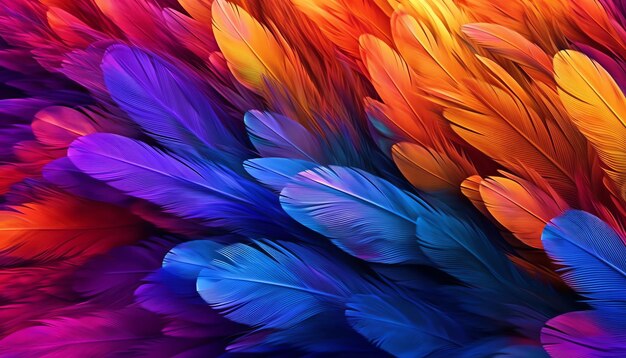 Fondo dinámico de plumas vibrantes