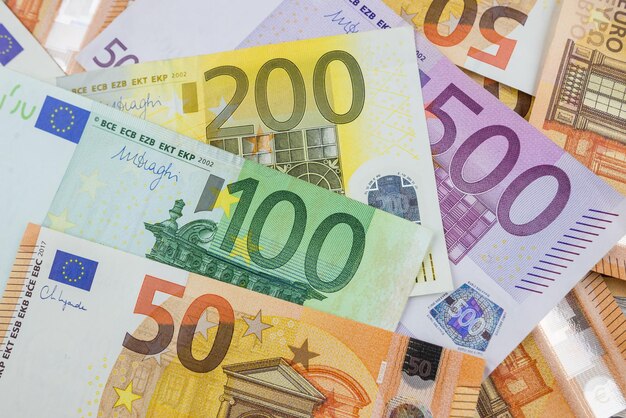 Fondo de dinero en euros billetes en euros
