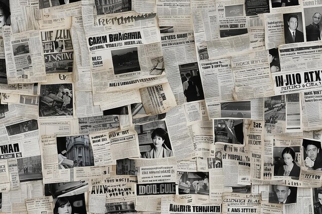 Fondo diseñado Collaje digital hecho de recortes de periódicos