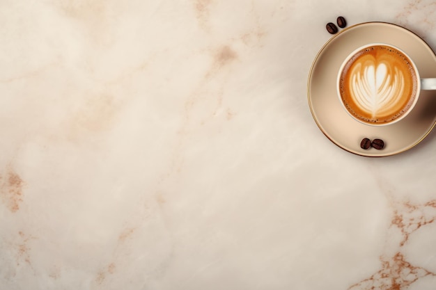 Fondo para el diseñador de la taza de café del Día Internacional del Café con vista superior del platillo