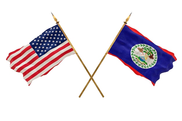 Fondo para diseñadores Día Nacional Banderas nacionales de Estados Unidos de América Estados Unidos y Belice