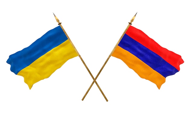 Fondo para diseñadores Día Nacional Banderas nacionales de Ucrania y Armenia