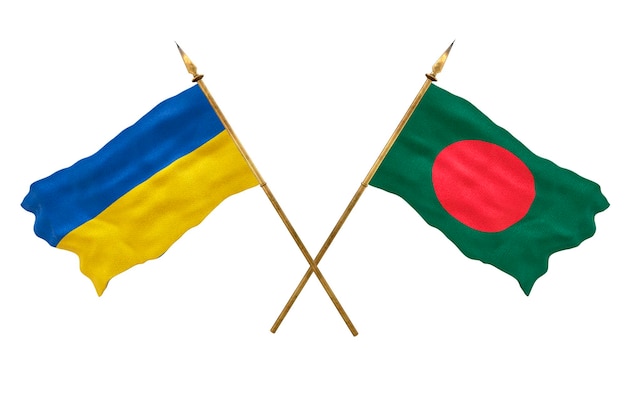 Fondo para diseñadores Día Nacional Banderas nacionales de Ucrania y Bangladesh
