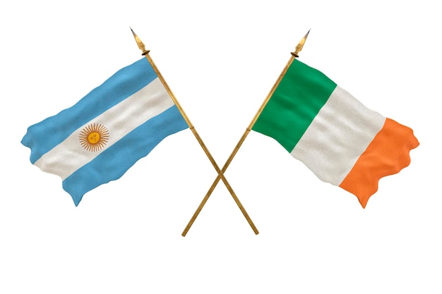 Fondo para diseñadores Día Nacional Modelo 3D Banderas nacionales Argentina e Irlanda