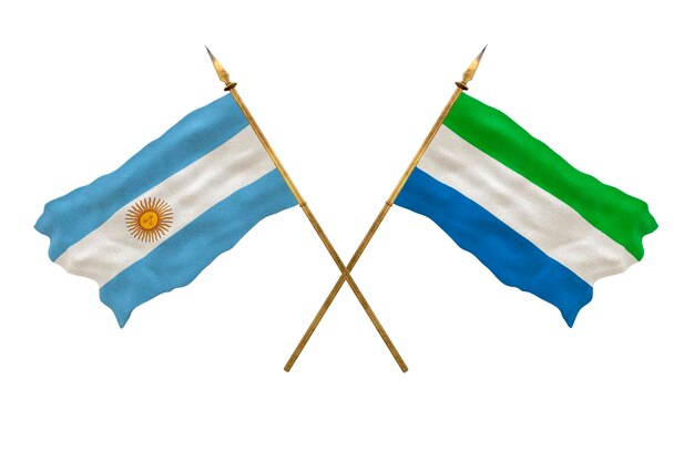Fondo para diseñadores Día Nacional Modelo 3D Banderas nacionales Argentina y Sierra Leona
