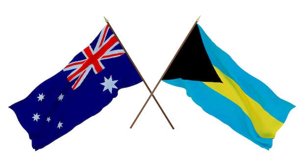 Fondo para diseñadores ilustradores Banderas del Día de la Independencia Nacional Australia y Bahamas