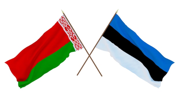 Fondo para diseñadores ilustradores Banderas del Día de la Independencia Nacional Bielorrusia y Estonia