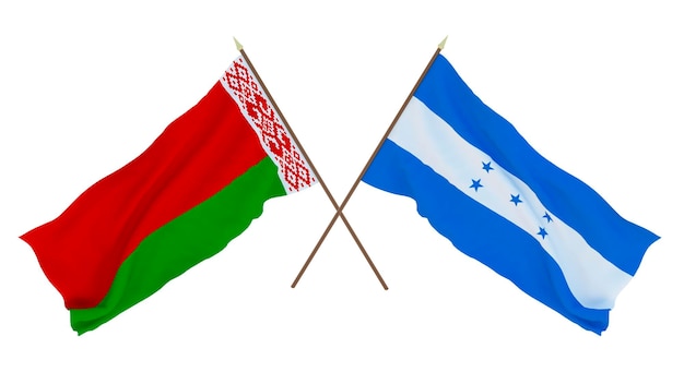 Fondo para diseñadores ilustradores Banderas del Día de la Independencia Nacional Bielorrusia y Honduras