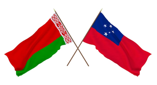 Fondo para diseñadores ilustradores Banderas del Día de la Independencia Nacional Bielorrusia y Samoa