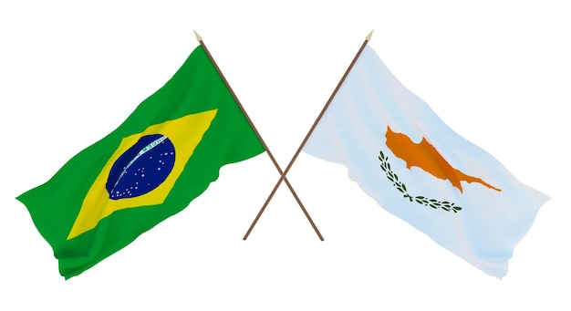 Fondo para diseñadores ilustradores Banderas del Día de la Independencia Nacional Brasil y Chipre