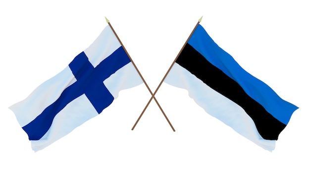 Fondo para diseñadores ilustradores Banderas del Día de la Independencia Nacional Finlandia y Estonia