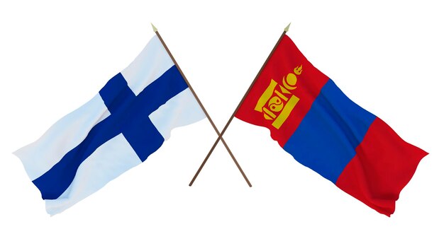Fondo para diseñadores ilustradores Banderas del Día de la Independencia Nacional Finlandia y Mongolia