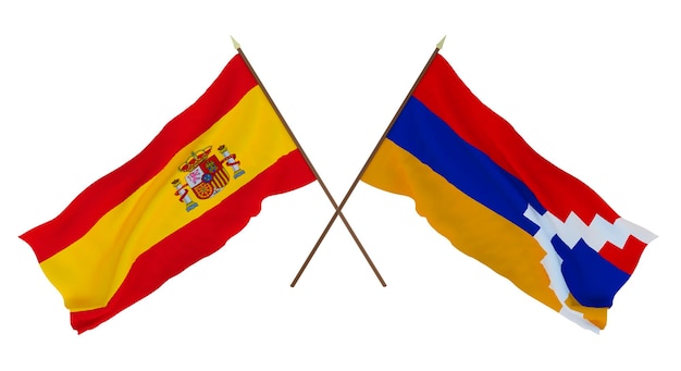 Fondo para diseñadores ilustradores Día de la Independencia Nacional Banderas España y Artsakh