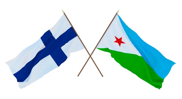 Fondo para diseñadores ilustradores Día de la Independencia Nacional Banderas Finlandia y Djibouti