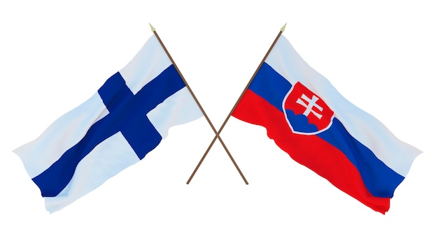 Fondo para diseñadores ilustradores Día de la Independencia Nacional Banderas Finlandia y Eslovaquia