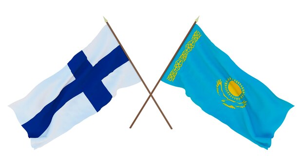 Fondo para diseñadores ilustradores Día de la Independencia Nacional Banderas Finlandia y Kazajstán