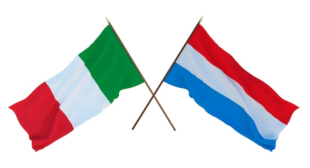 Fondo para diseñadores ilustradores Día de la Independencia Nacional Banderas Italia y Luxemburgo