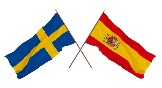 Fondo para diseñadores ilustradores Día de la Independencia Nacional Banderas Suecia y España