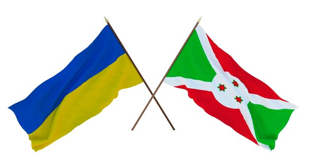 Fondo para diseñadores ilustradores Día de la Independencia Nacional Banderas de Ucrania y Burundi