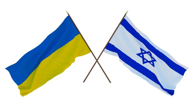 Fondo para diseñadores ilustradores Día de la Independencia Nacional Banderas de Ucrania e Israel