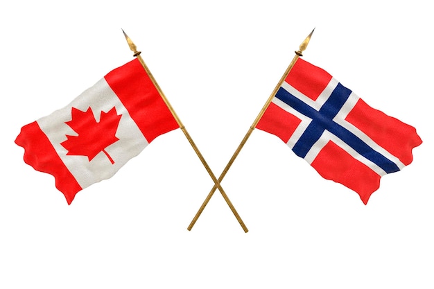 Fondo para diseñadores Modelo 3D del Día Nacional Banderas nacionales de Canadá y la isla Bouvet