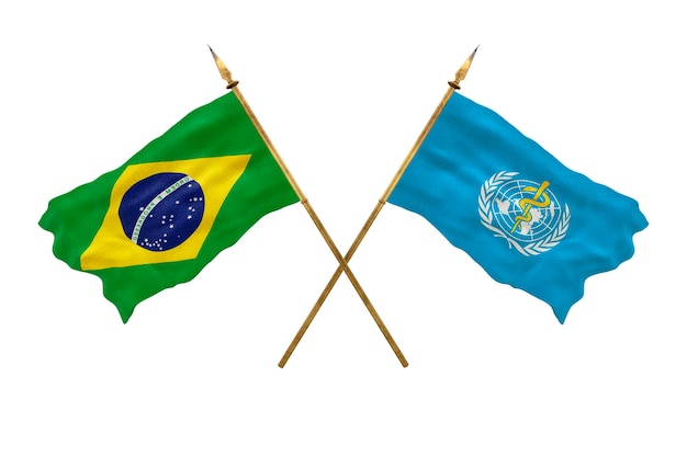 Fondo para diseñadores Modelo 3D del Día Nacional Banderas nacionales de la República Popular de Brasil y la OMS